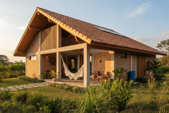 Construção Sustentável desta casa no campo