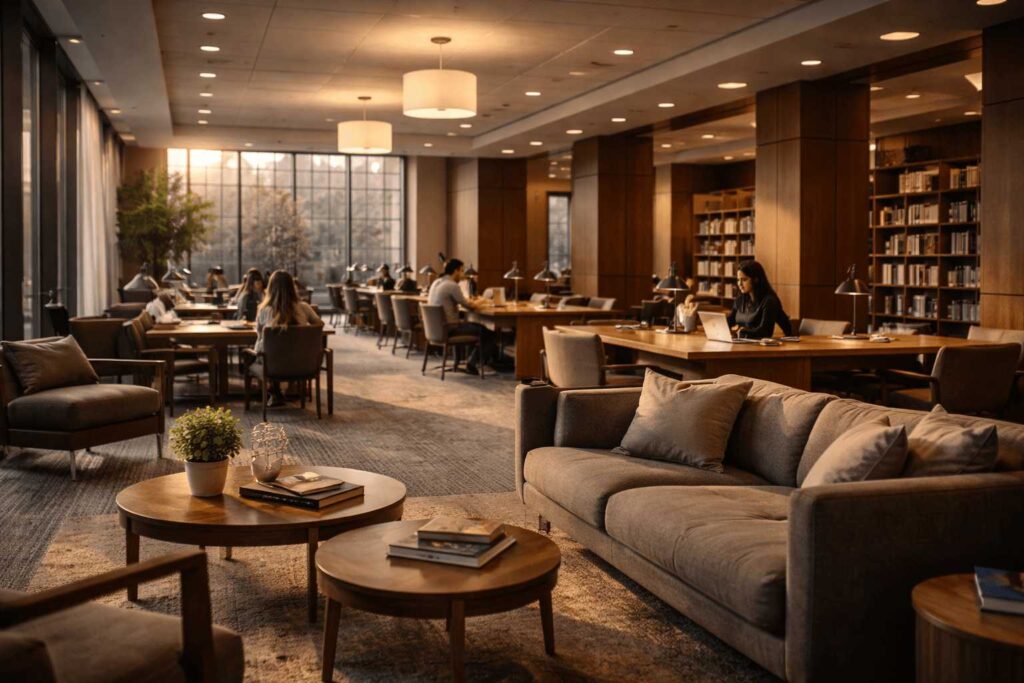 Design de Interiores Faculdade desta belíssima biblioteca.