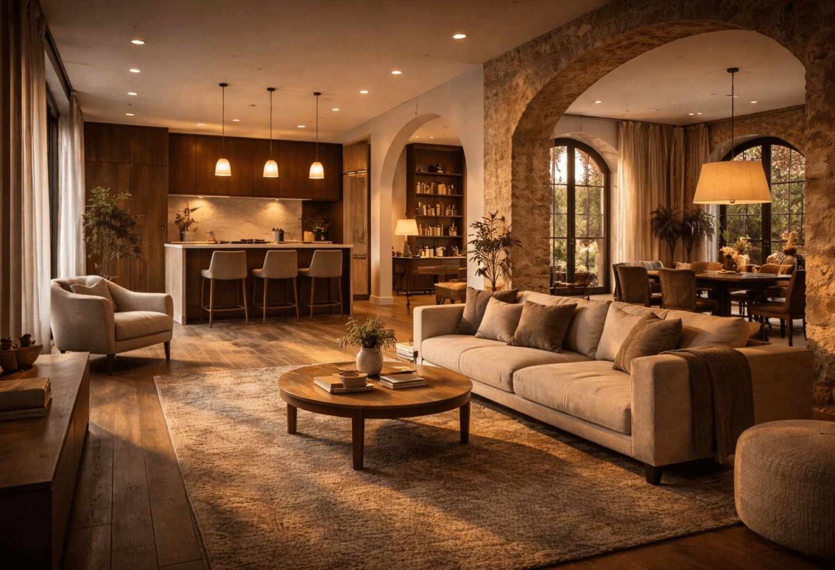 Estilos de Arquitetura de Interiores desta linda sala de estar